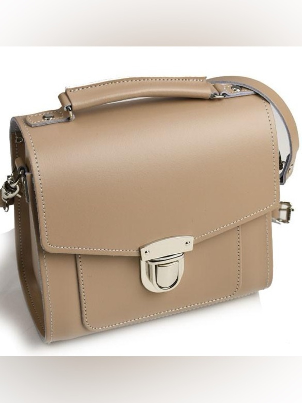 Zatchels Tan Leather Satchel Handbag Made in England
